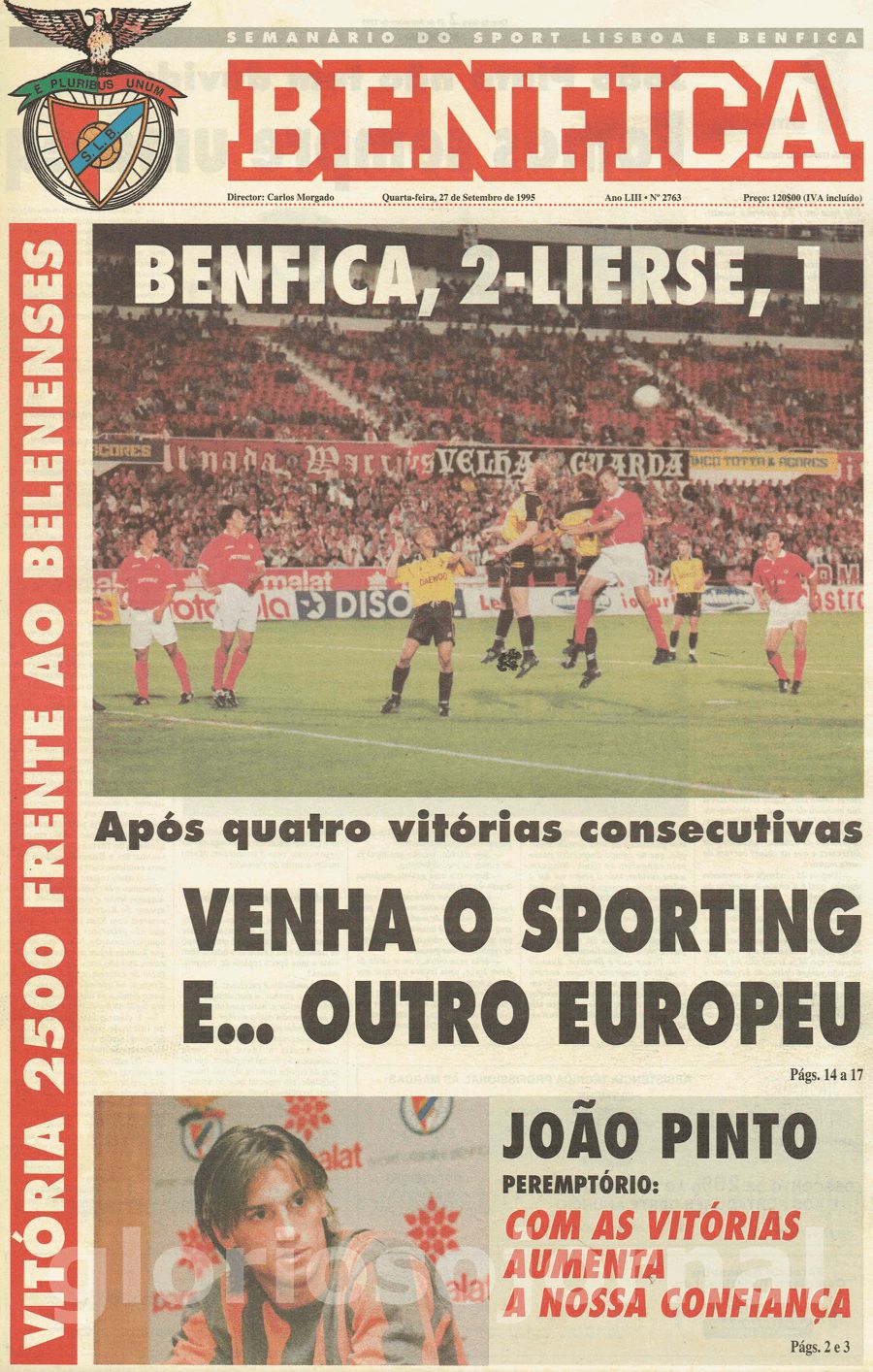 jornal o benfica 2763 1995-09-27